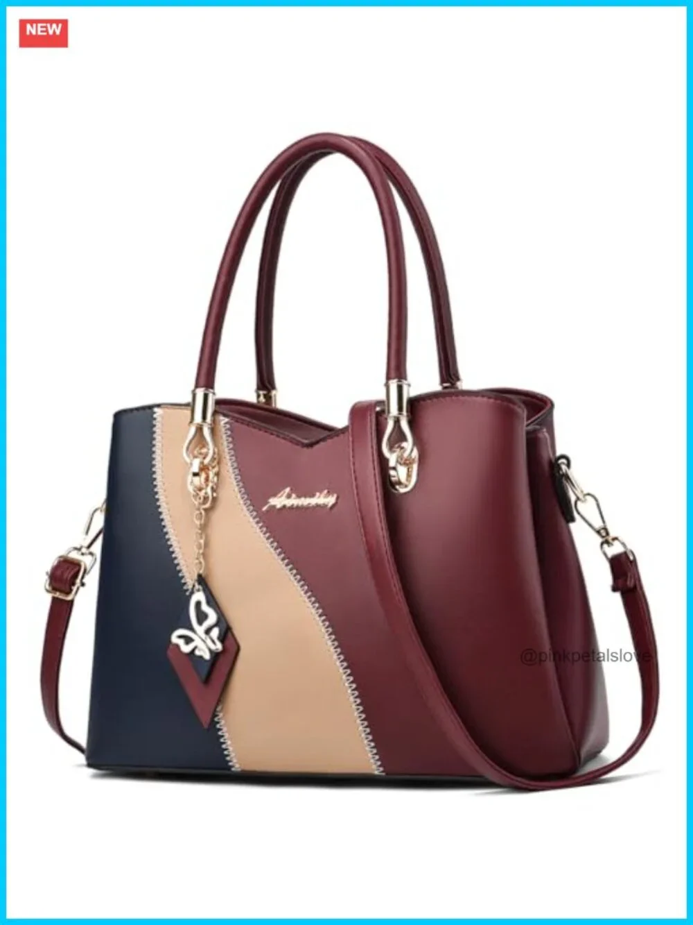 Women's PU Leather Tote Satchel Crossbody Shoulder Bag with Pockets